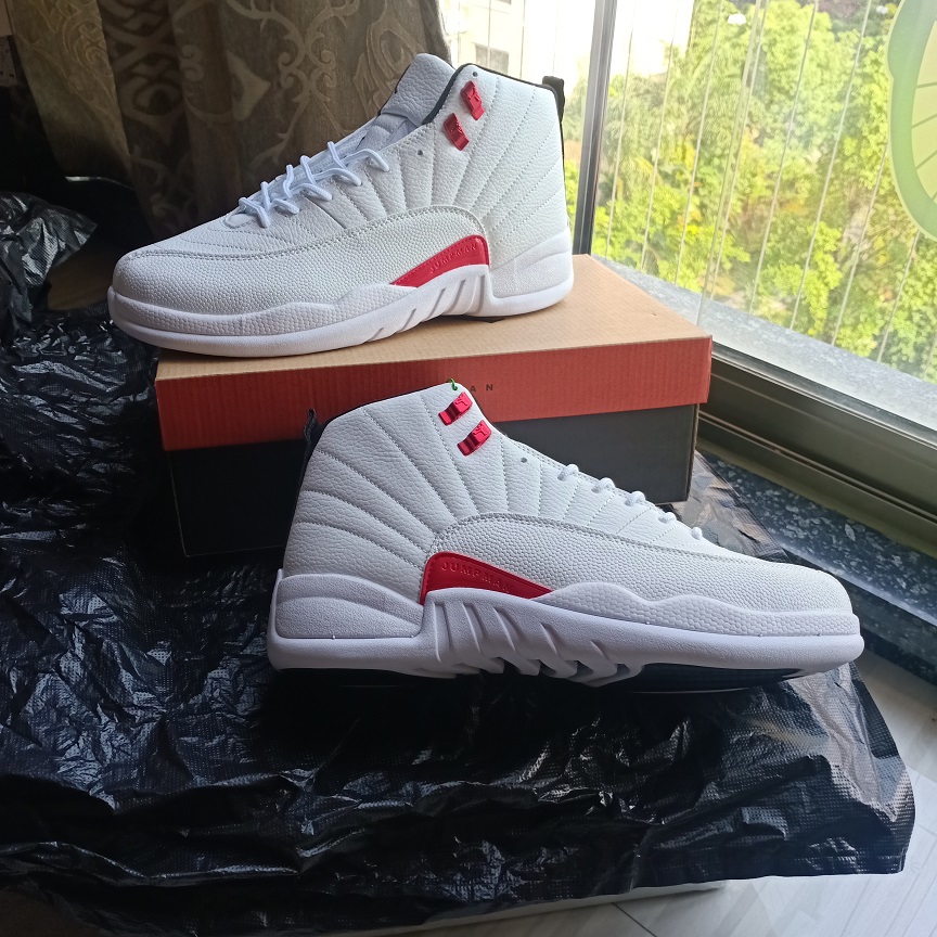 

12 white university red black basketball shoes CT8013-106 12s twist mens men trainers sports sneakers size: 40-47 with box