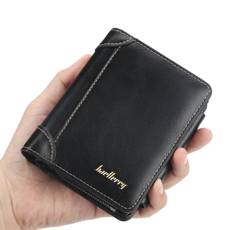

Men Wallet With Card Holder Man Luxury Short Purse Zipper Wallets Casual Standard WB6, Red;black