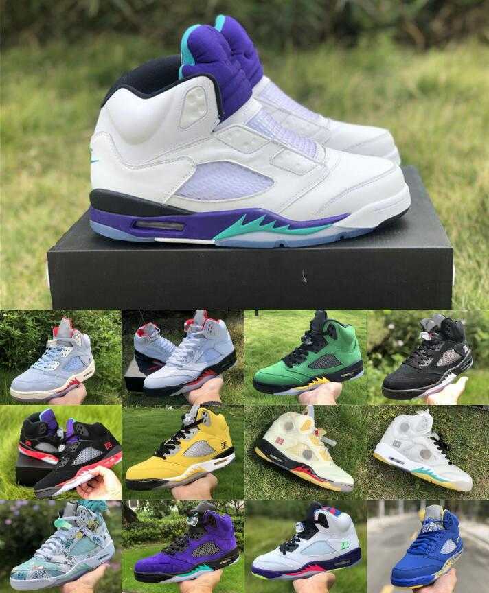

2020 new top quality jumpman 5 men 5s basketball shoes red oregon ducks alternate grape trainers running outdoor sneakers, Shipping