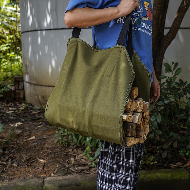 

Storage Bags Firewood Wood Log Carrier Bag Portable Outdoor Camping Holder Carry Handbag Handling Canvas Tote