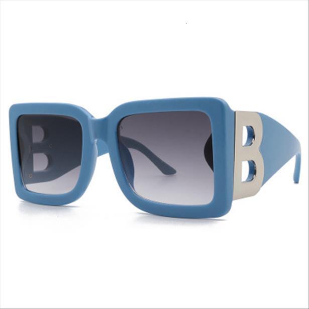 

European And American Ins Fashion Trend Big Box B Letter Sunglasses Ladies Paris Street, White;black