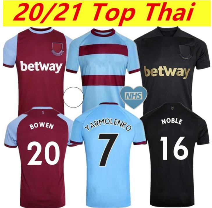 

20 21 LINGARD soccer jerseys 2021 RICE Soucek NOBLE HAM BOWEN UNITED LANZINI HOME AWAY football shirt WEST 125 years 125th Iron Maiden men uniform, Black;yellow