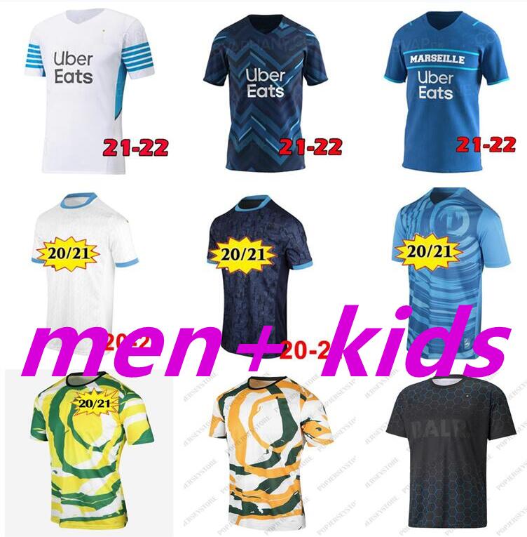 

Marseille soccer jersey Olympique De 20 21 OM 2021 2022 maillot foot CUISANCE THAUVIN BENEDETTO KAMARA PAYET football shirts men + kids kit, Black;yellow