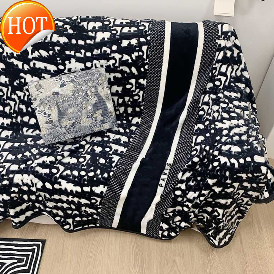 

150x200cm Soft for every seasons Black Designer pile Blanket Manta Fleece Throws Sofa Bed Plane Travel Plaids Towel luxurious gift for kid Adult 7AT8