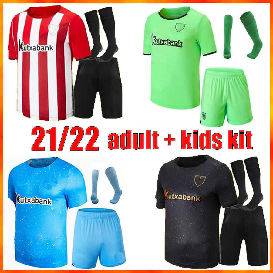 

21/22 Newest Bilbao Soccer Jersey adult kids kit top quality football t-shirt WILLIAMS goalkeeper Athletic I.MARTINEZ RAUL GARCIA YURI B., 21 22 home full kit