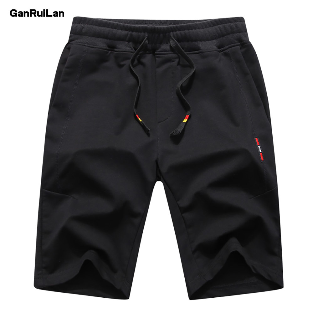 

Mens Summer Shorts Fashion Casual Knit Cropped Short Pants Fashion Sports Running Knee Length Shorts Male B0756 210518, Dark gray color