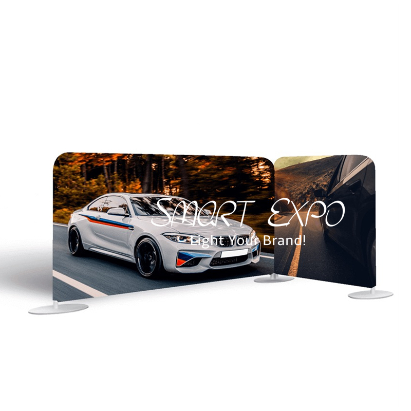 Outdoor 2-Piece Set Barricade Banner Advertising Display with Strong Heavy Steel Feet Double Tension Fabric Printing Graphics Portable Carry Bag-image-403709672