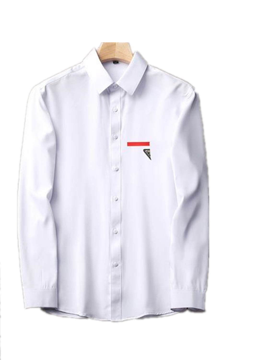 

Men's Dress Shirt Luxury Slim Silk T-shirt Long sleeve Casual business clothing plaid brand 17 color -4XL BURR 066, White;black