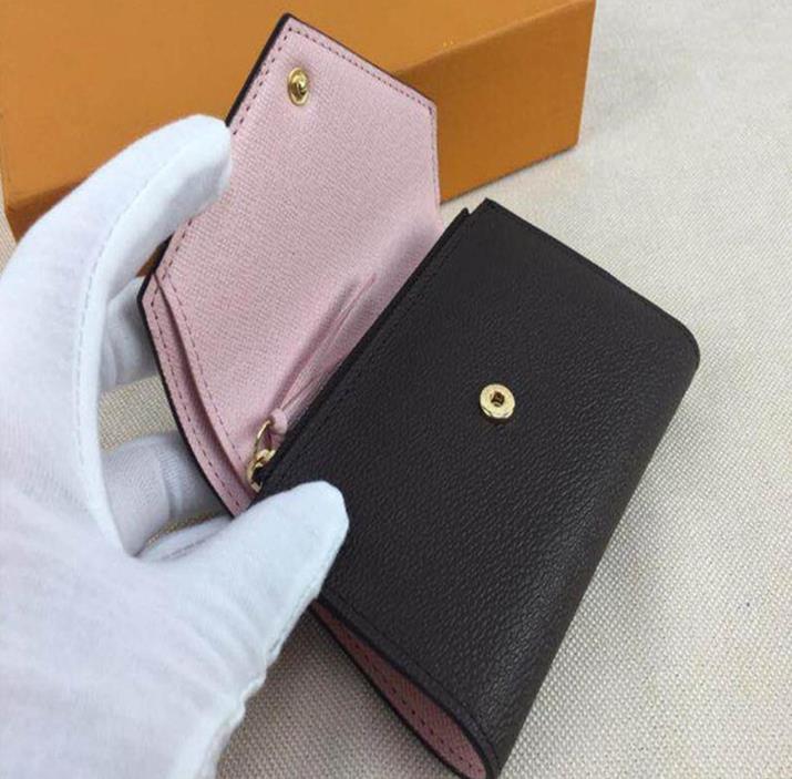 

Quality Women Short Wallet Discount original box card holder brand designer damier checked flower, Red