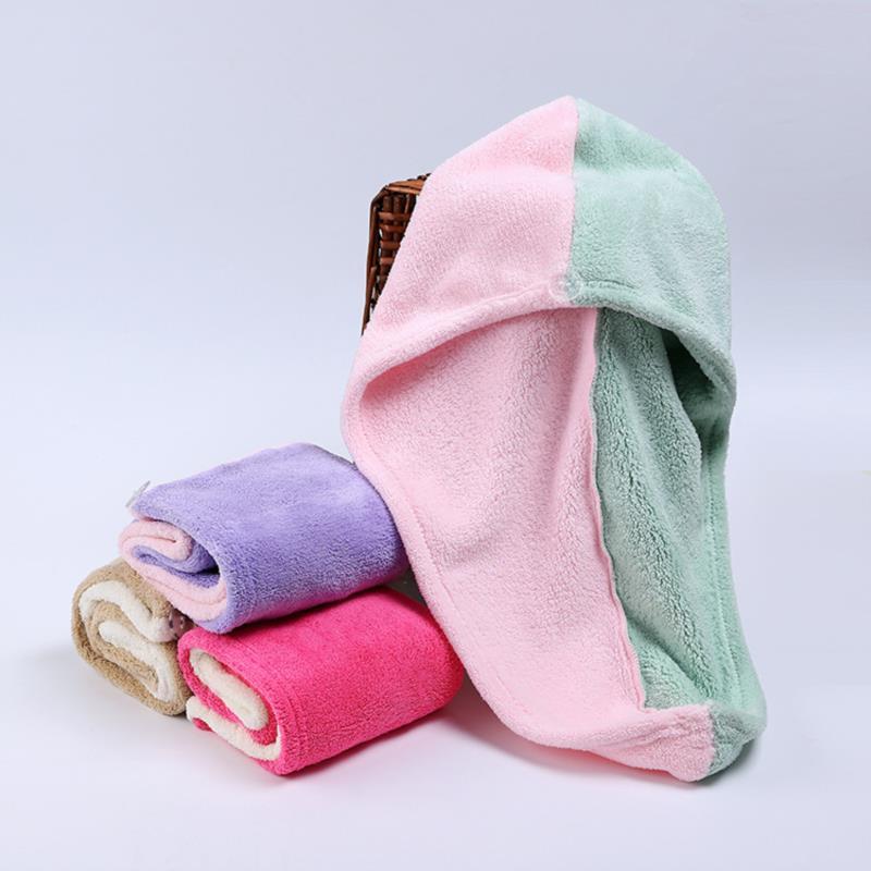

Shower Caps Microfiber Cap Hair Quick Drying Dryer Towel Bath Wrap For Bathroom Accessories Fashion Color Matching 1pc