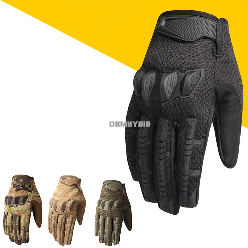 

Sports Gloves Outdoor Touch Screen Tactical Military Camouflage Cs Paintball Combat Army Hiking Glove, Black