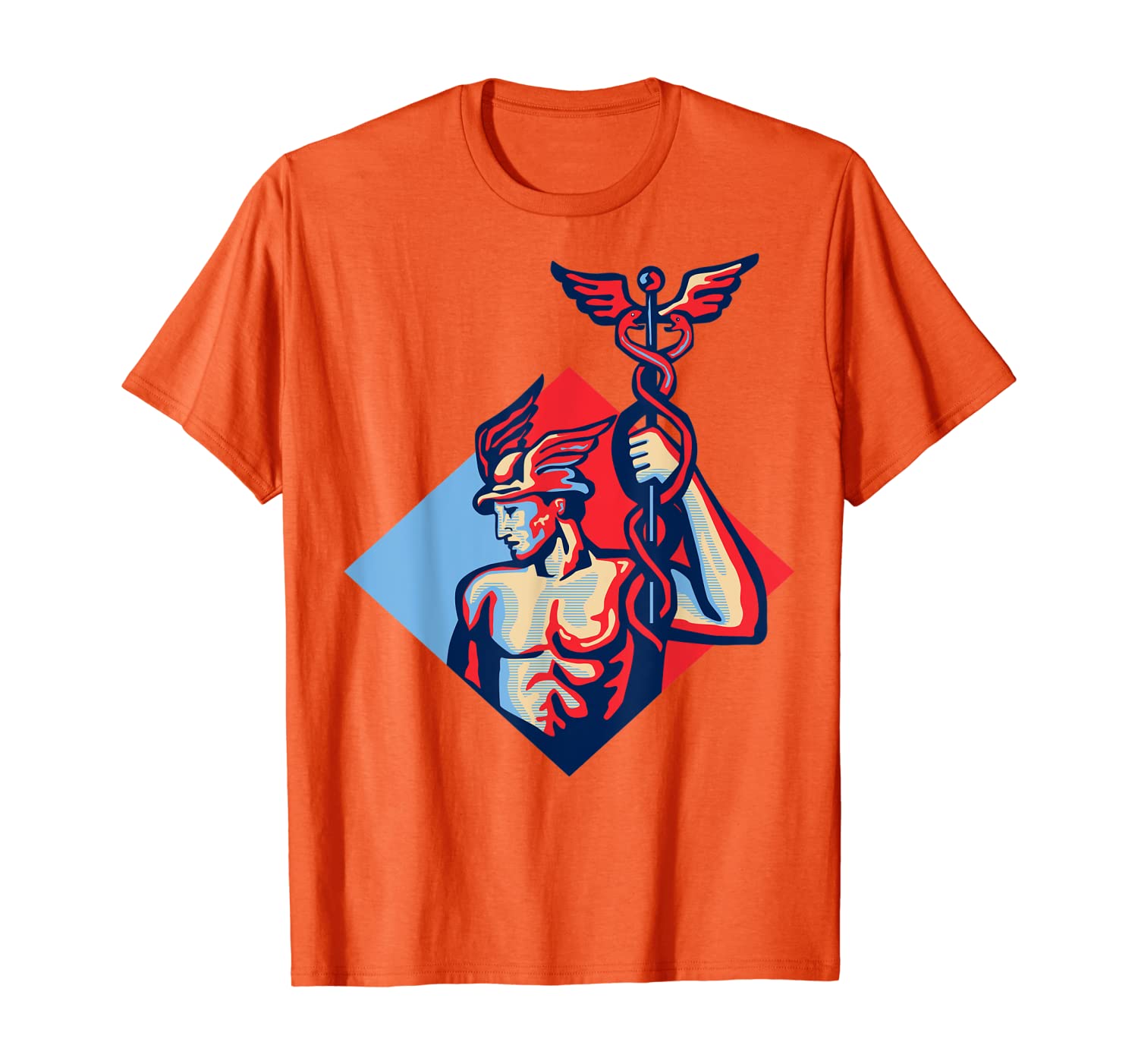 

Mercury God Of Commerce Holding His Caduceus T-Shirt, White;black