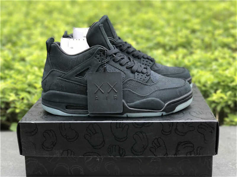 

Release Authentic 4 KAWS Cool Grey White Black Shoes Glow In DARK Mens Outdoor Sports Sneakers With Original 930155-003