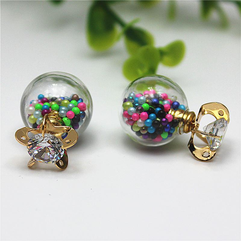 

Stud 2022 Design Fashion Brand Jewelry Thick Glass Beads Earrings Earring For Women Gift, Golden;silver