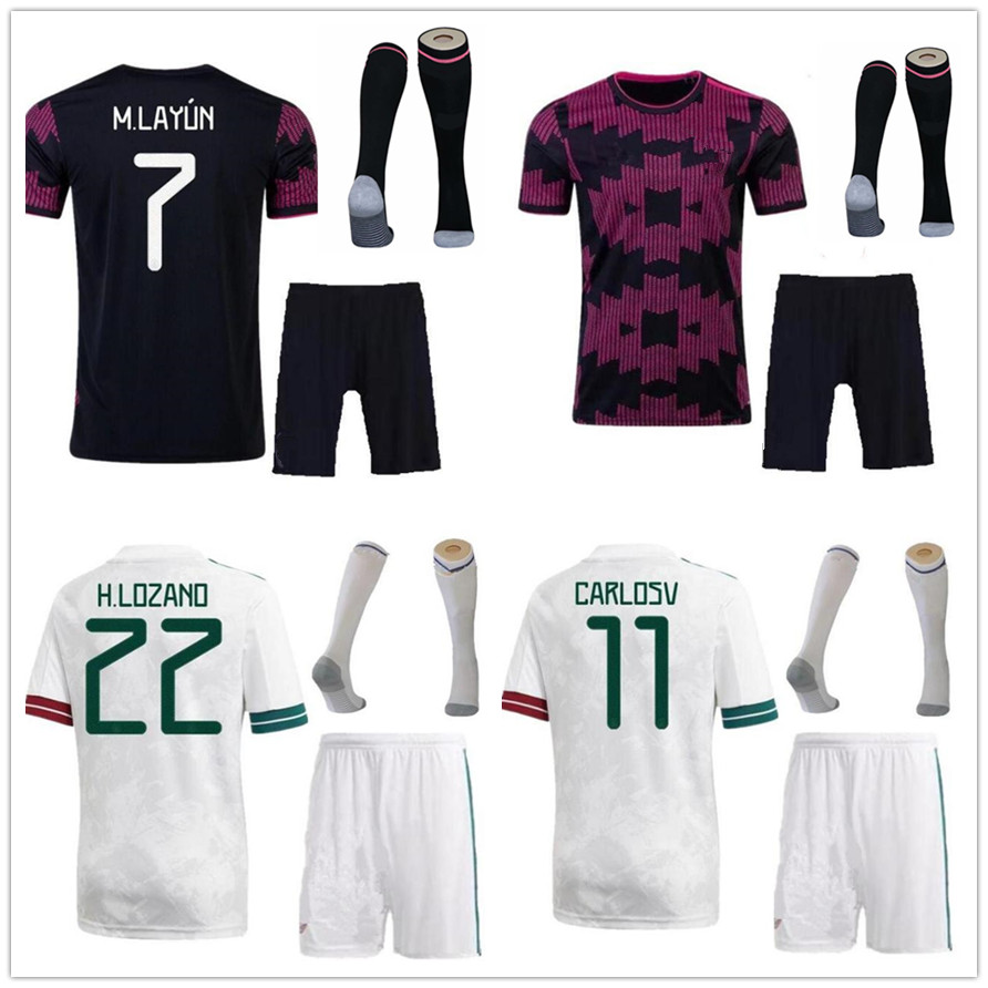 

Mexico kit men 2021 MEXICOteam Soccer Jerseys A.GUARDADO CHICHARITO H.LOZANO CARLOS V adult Football Shirt shorts socks size S-XXL, Home