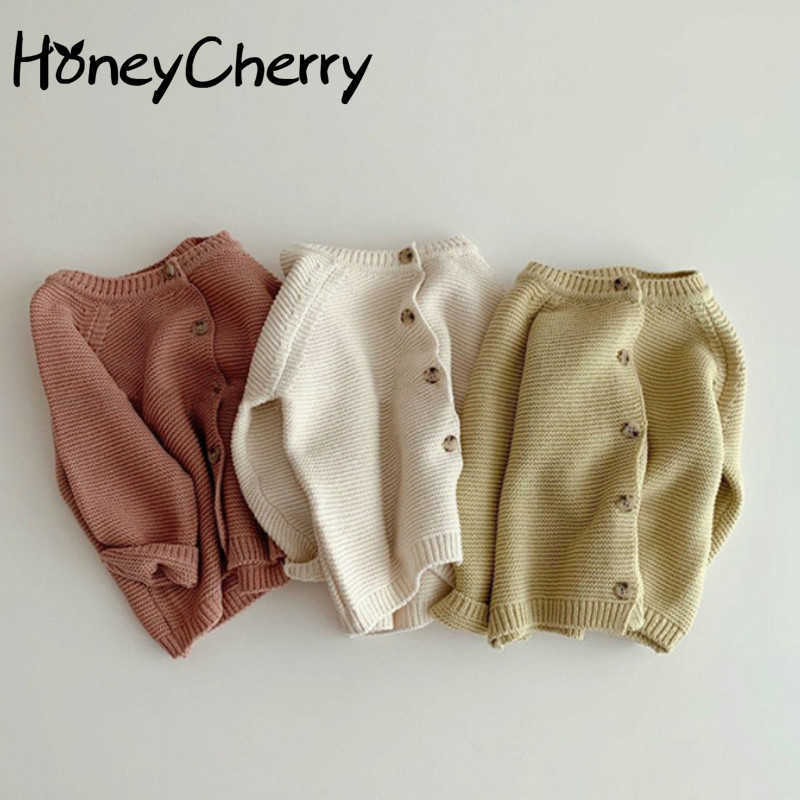 

Children's Clothing Baby Autumn Simple Cardigan Baby Wool Knitwear 210701, Light yellow