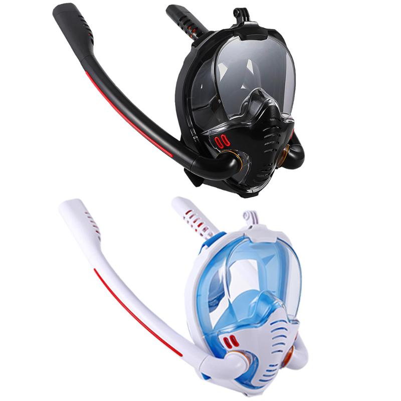 

Diving Masks Anti Fog Double Breathing Tube Full Face Snorkeling Mask Waterproof Underwater Respirator Scuba Goggles For Swimming