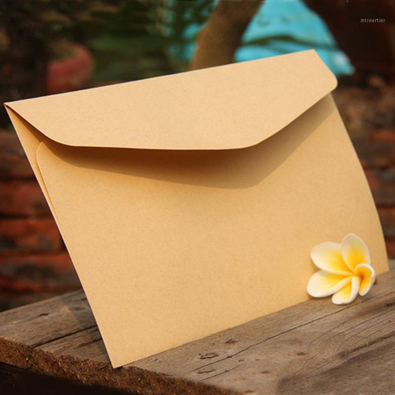 

Gift Wrap 10pcs Kraft Paper Envelopes Blank Classical White Brown Bag Wedding Invitation Envelope Party Decoration Packing