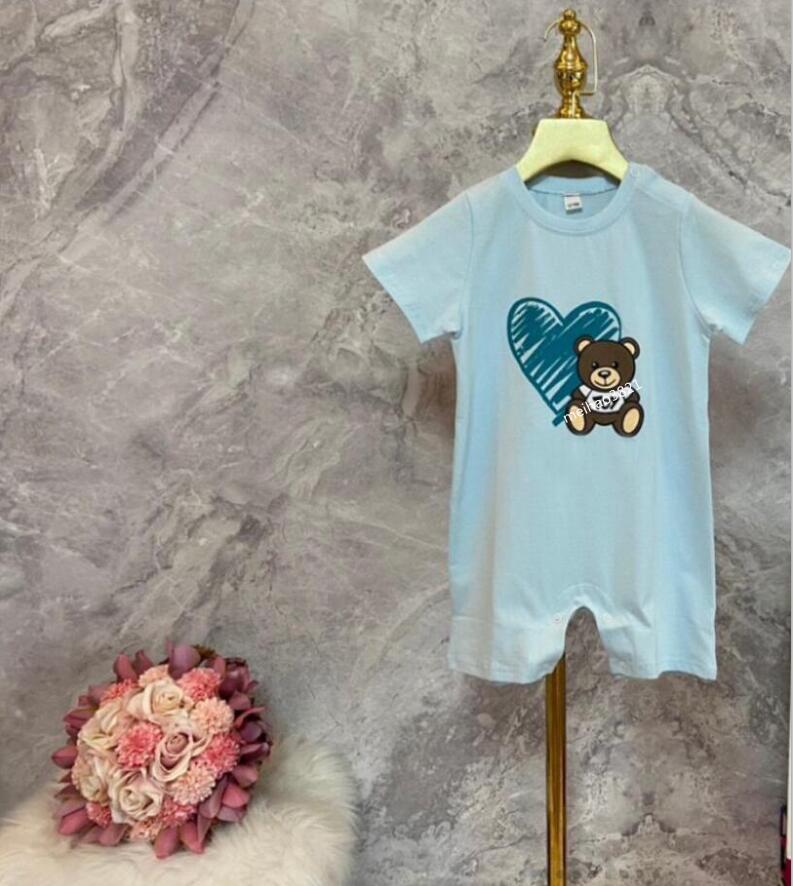 

Baby Clothes Rompers Bodysuit outfit Cotton Summer Short sleeve Girls Boys Romper Kids Designer Infant Jumpsuit, Blue
