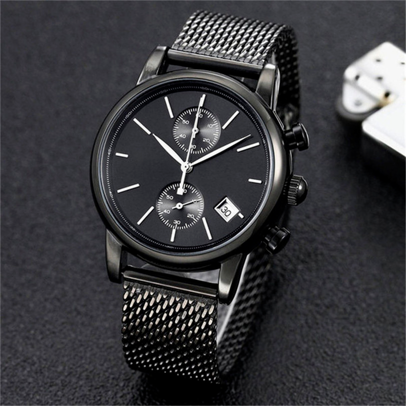 

2-Men Watch Stainless Steel Strap Fully Functional Second-hand Fashion Sports Luxury Brand Quartz Designer Watches Mens, No watch