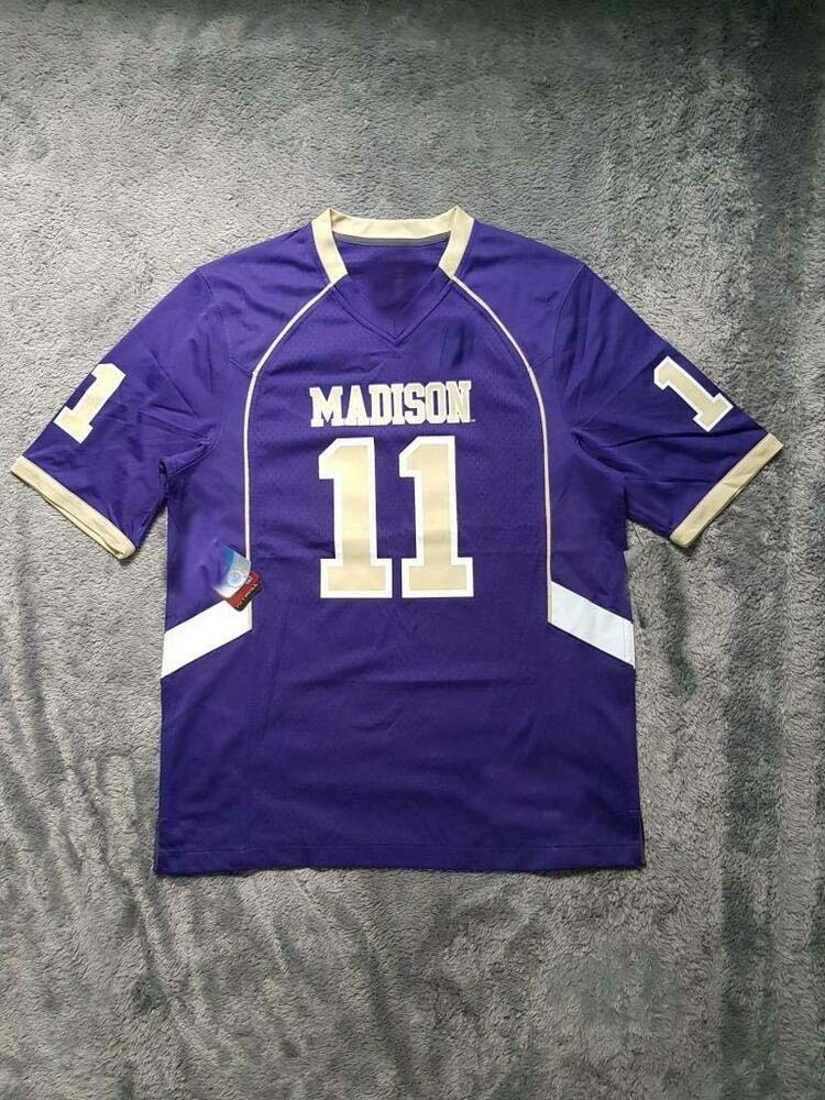 

Cheap custom Men's James Madison Dukes Football Jersey #11 Purple MEN WOMEN YOUTH stitch add any name number XS5XL