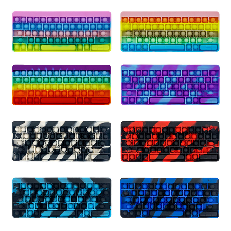 

Bubble Fidget Toy Rainbow Keyboard Simple Dimples Desktop puzzle Silicone Autism Rehabilitation Training Toys