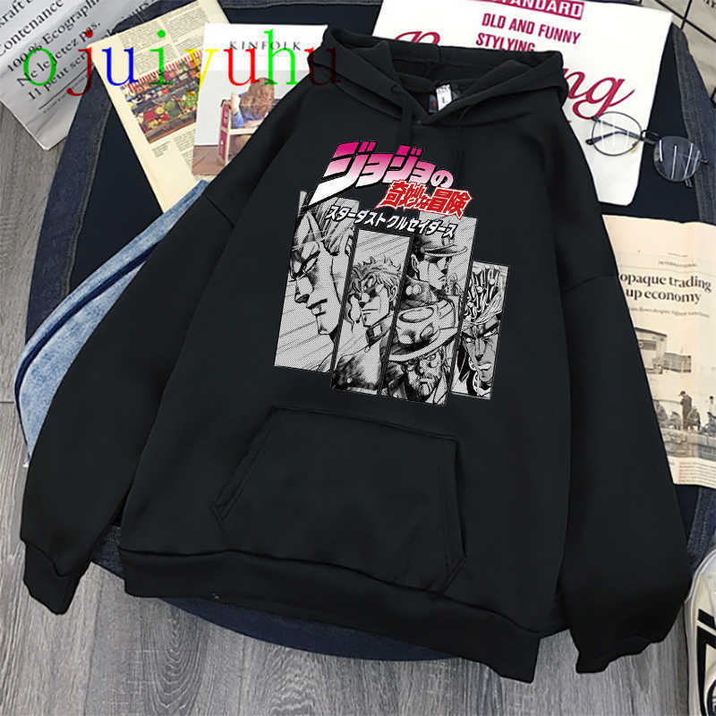 

Unisex JOJO' Bizarre Adventure Japanese Anime Hoodie Men/women JOJO Funny Cartoon Sweatshirt Harajuku Hip Hop 90s Hoody X0610, Kong