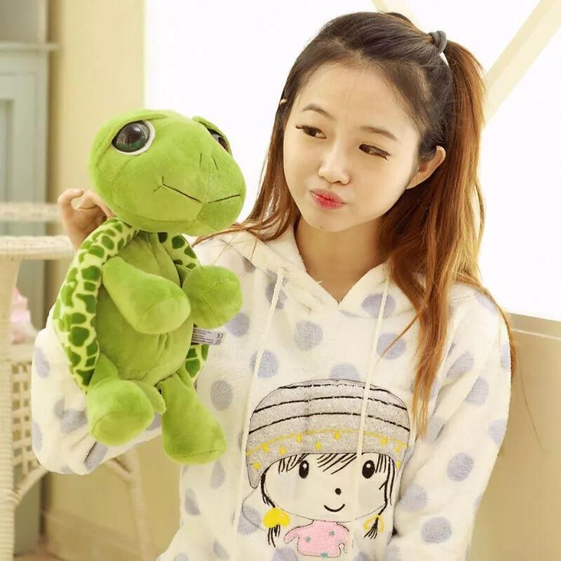 

18CM gift Big Eyes Turtle Plush Toys Army Green Tortoise Animals Dolls Stuffed Baby Kids Birthday Christmas Gifts, #1