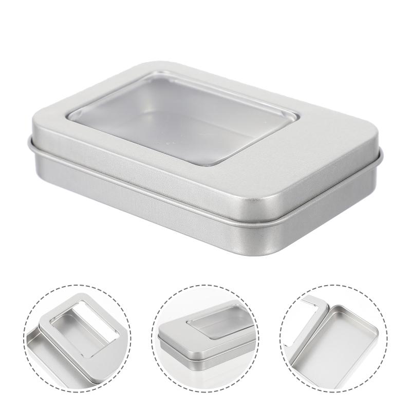 

Gift Wrap 10pcs USB Flash Drive Storage Window Boxes Tinplate Case Organizer