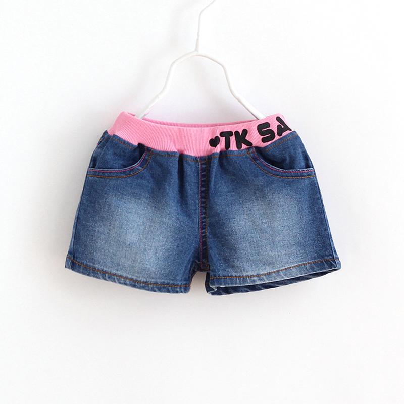 

Shorts 2021 Summer Girls Baby Letter Printed Denim Short Pants 2 To 8 Years Old Kids Jeans Children's Clothing Korean Style, Black