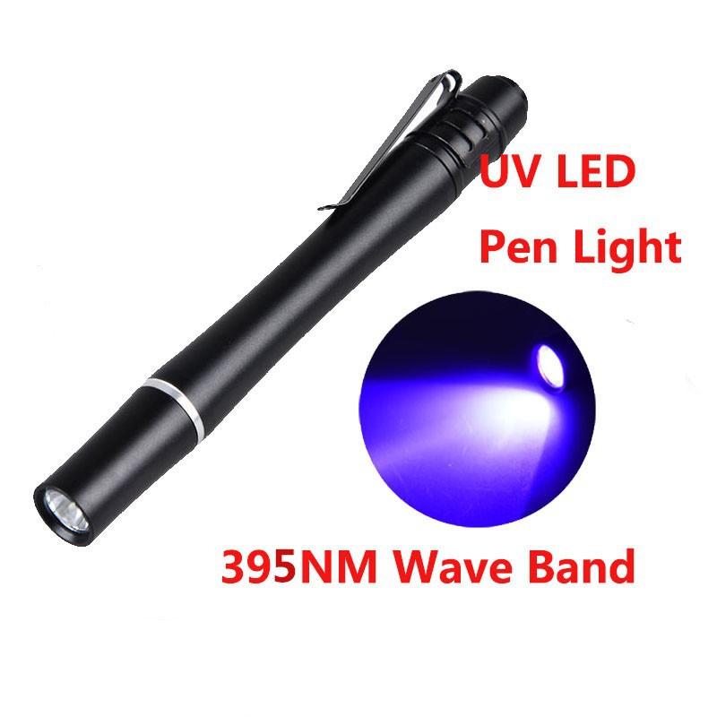 

Flashlights Torches Portable Pen Mini Pocket Ultraviolet Glue Curing Invisible Ink Detector 395NM 3 LED UV Light Lamb