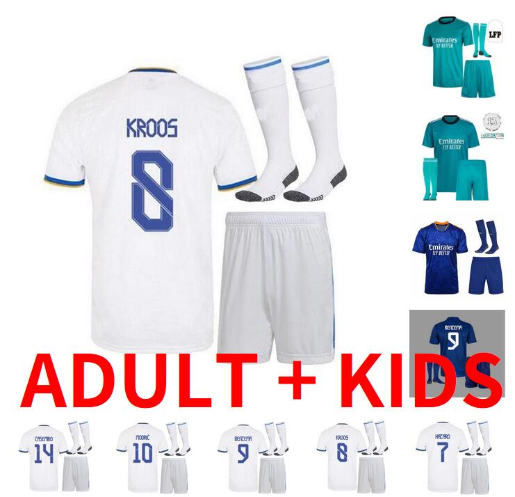 

2021 2022 Camavinga MODRIC RODRYGO KROOS VALVERDE ASENSIO 21 22 soccer jersey HAZARD SERGIO RAMOS BENZEMA VINICIUS camiseta football shirt uniforms child kids kit
