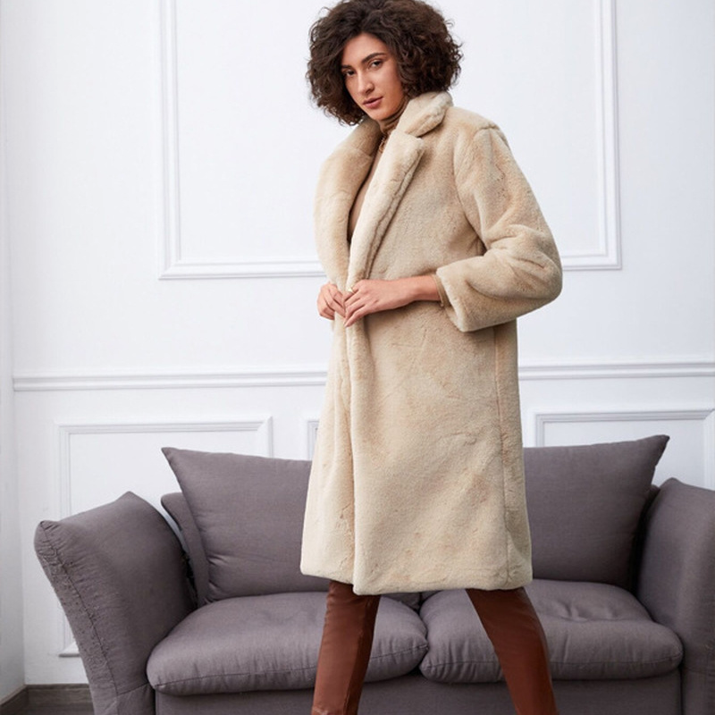 

Women's Faux Fur Coat Daily Winter Long Coat Regular Fit Casual Jacket Long Sleeve Solid Colored Fur Trim Brown, Black