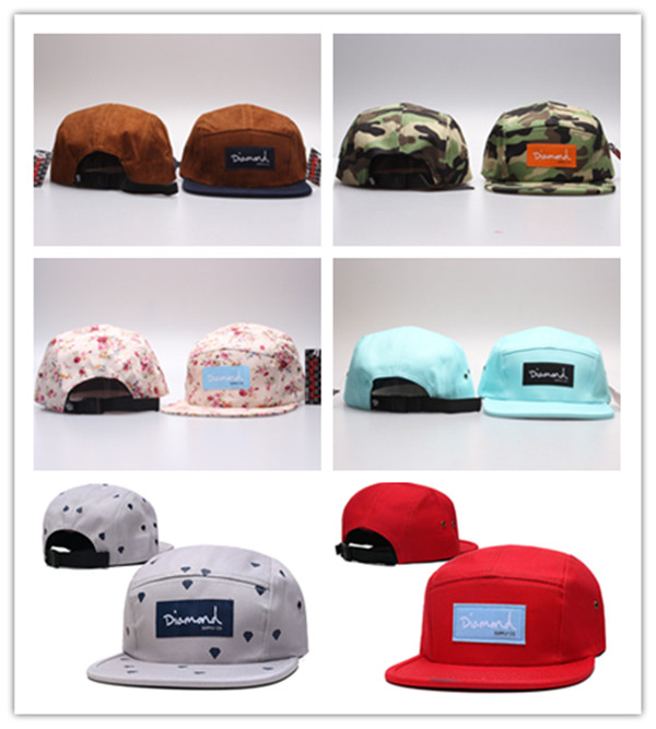 

2021 newest Diamonds 5 Panel camo HipHop Bone Bobby Snapback camo-floral fashion Baseball Caps hats Men Women Casquette HH