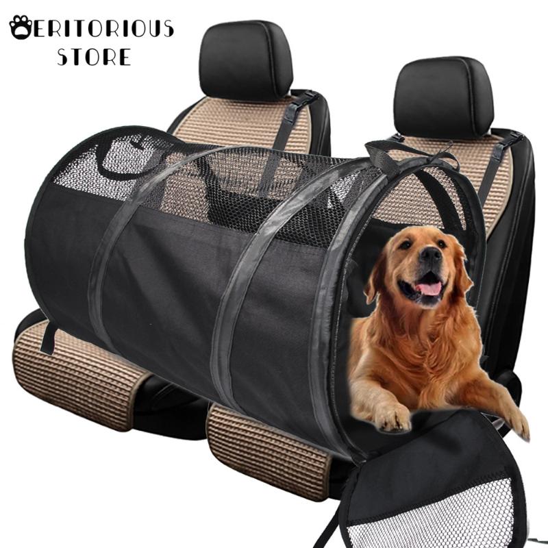 

Dog Car Seat Covers Carriers Transporter Back Gray Oxford Cloth Travel Bag Small Big Pet Cover Mat Protector With Safety Belt