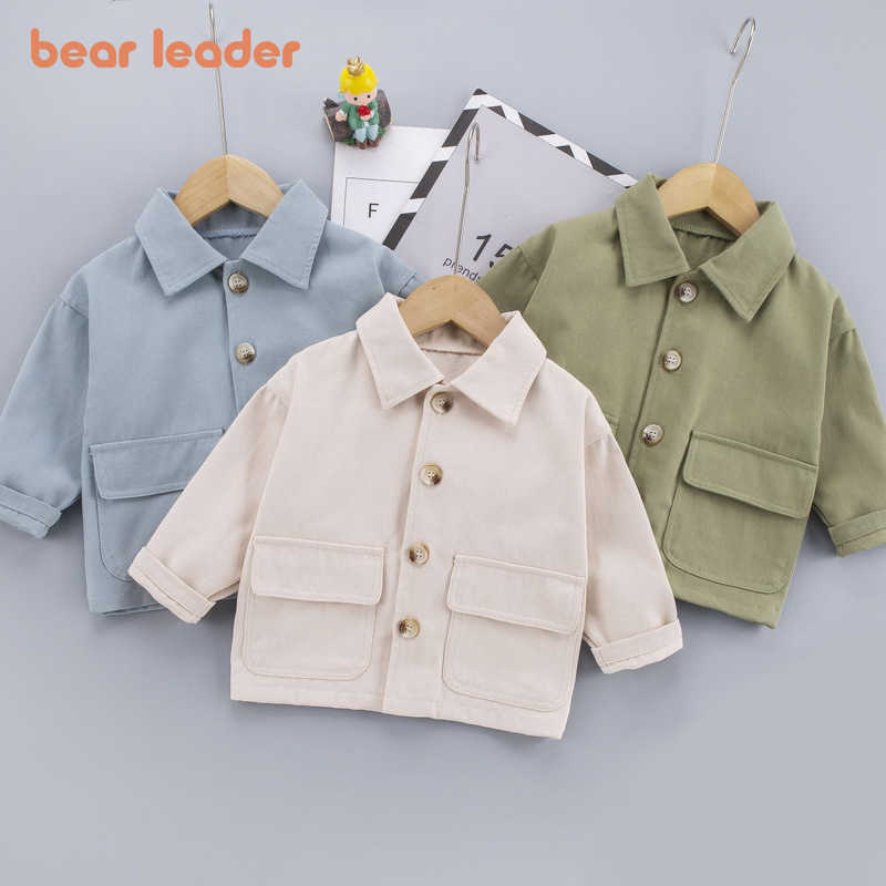 

Bear Leader Girls Boys Solid Spring Thin Jackets Fashion Kids Baby Pockets Button Coats Autumn Casual Outfits Suits For 1-5Y 210708, Ah2953beige