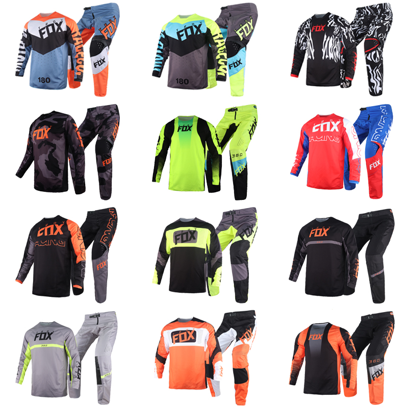 TROY FOX 360/180 Gear Set Jersey Pants Combo Motocross Adult MX BMX Dirt Bike Kits Offroad Moto Suit Mens-image-746603878