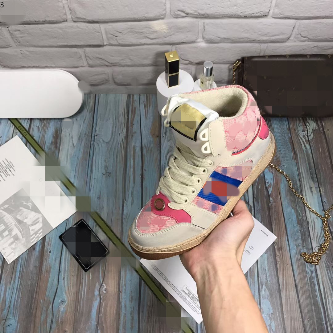 

Men High top Casual shoes women leather lace-up sneaker fashion designer boot Basketball Running Trainers Letters Loafers woman Flat gym sneakers size 35-44 h0355