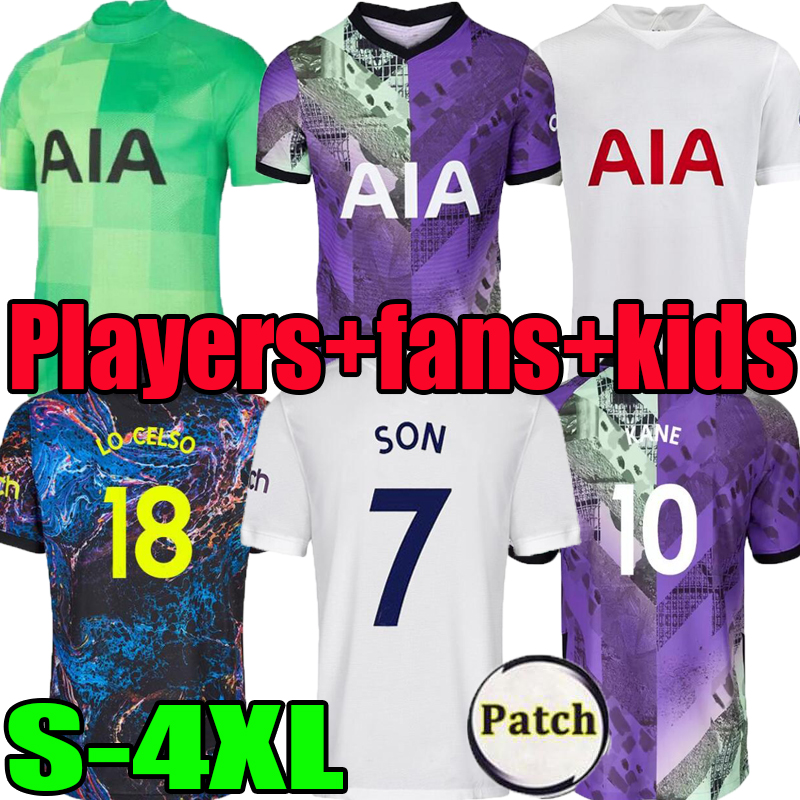 

S-4XL 21 22 Tottenham third DELE SON BALE KANE soccer jersey Spurs HOJBJERG BERGWIJN LO CELSO 2021 2022 home away 3rd LUCAS men kids Purple football shirts, Player