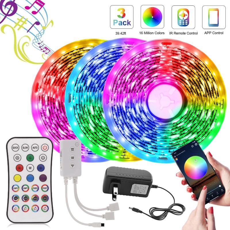 

Night Light Bluetooth Led Strip 12V Smart Lamp Bedroom Kitchen Lighting With Remote Controller Colored Lights Cabinet