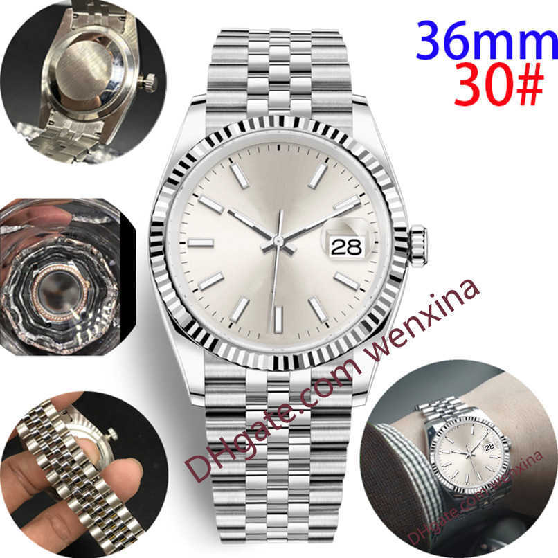 

Deluxe Woman watch 36mm Mechanical automatic High Quality Track Line Dial fluted Bezel montre de luxe 2813 Steel Waterproof Watches, Slivery;brown