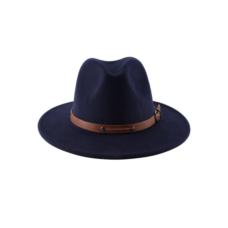 

Wide Brim Hats 2021 Classic British Fedora Hat Men Women Woolen Autumn Winter Felt Big Fashion Jazz Vintage Sun, Black