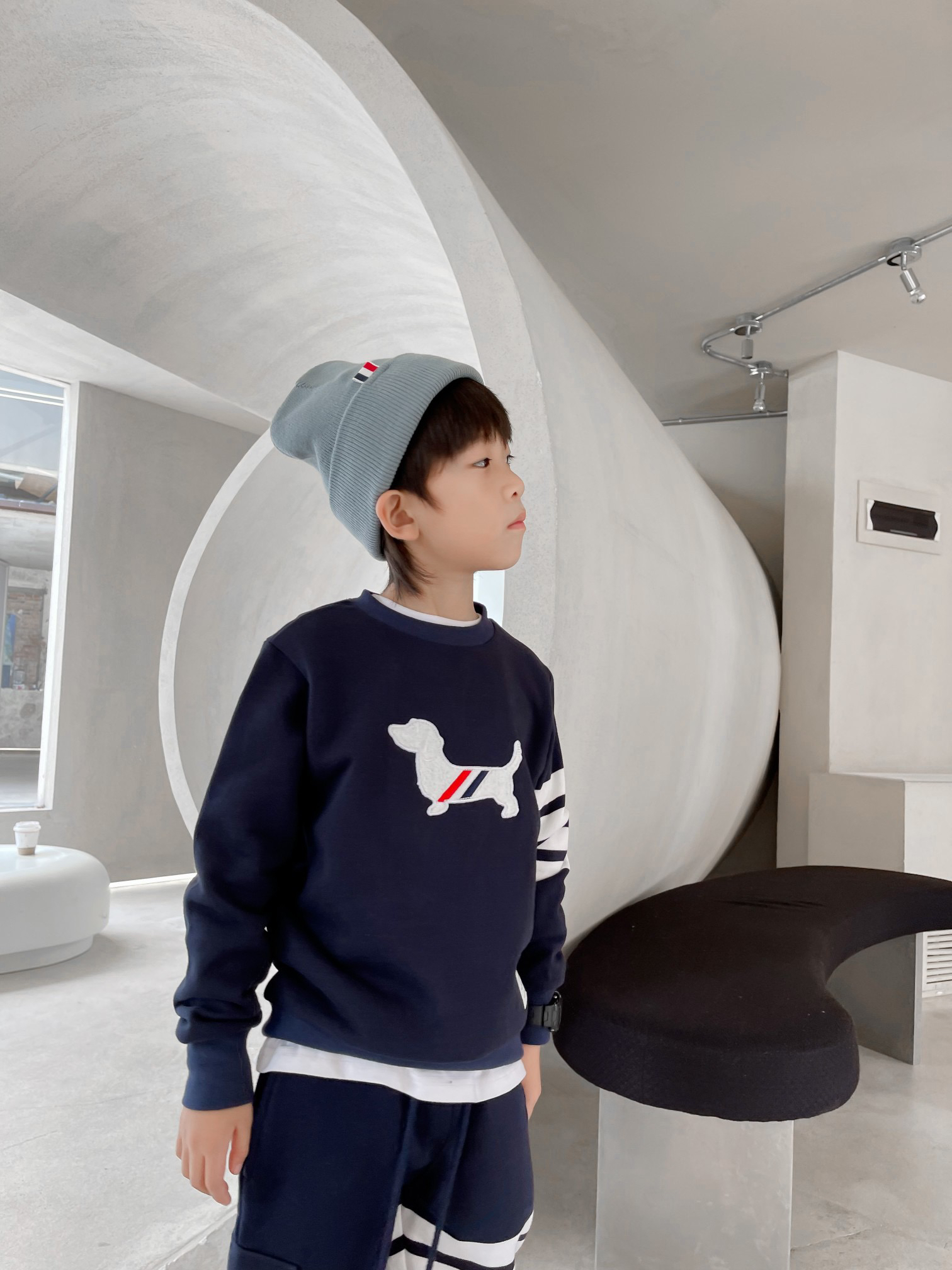 

kids girls boys tracksuit autumn Children hoodie with pants sportsuits Children Cartoon Clothes Sets, Dark blue