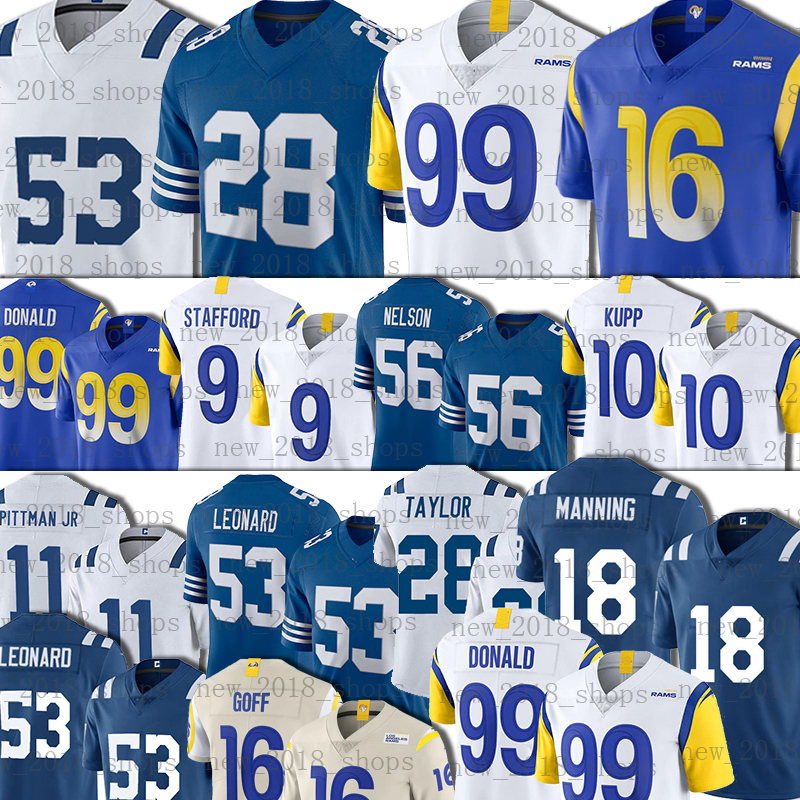 

99 Aaron Donald Jerseys Los Men AngelesRamsFootball IndianapolisColtsJonathan Taylor Matthew Stafford Cooper Kupp Quenton Nelson Carson Wentz, Men jersey