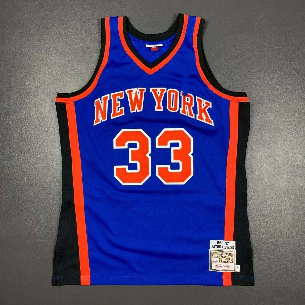 

100% Stitched Patrick Ewing Mitchell Ness 96 97 Jersey Men XS-5XL 6XL shirt basketball jerseys Retro NCAA, Blue
