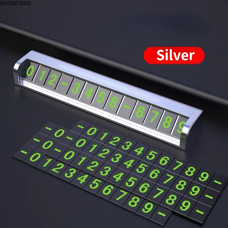 

Interior Decorations Automobile Zinc Alloy Temporary Parking Number Plate Sunscreen High Temperature Resistant Simple Auto Central Console D