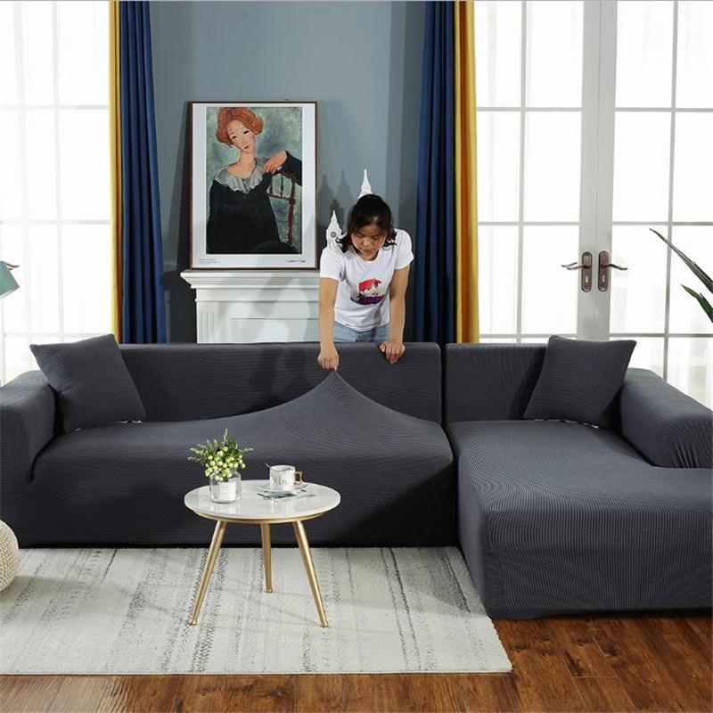 

Chair Covers Orange Saoltexi Plush Fabirc Elastic Sofa Cover Solid L Shape Velvet For Living Room Stretch Slipcover Couch Cove