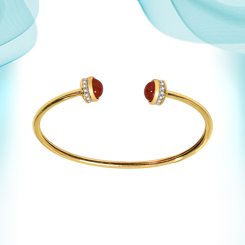 Romantic Red Pearl Thin Bangle Tube Inlaid Exquisite Fashion Bangles Popular Hot Selling Cuff Cahrms Jewelry Copper Metal Personalized Type Brace-image-735005143