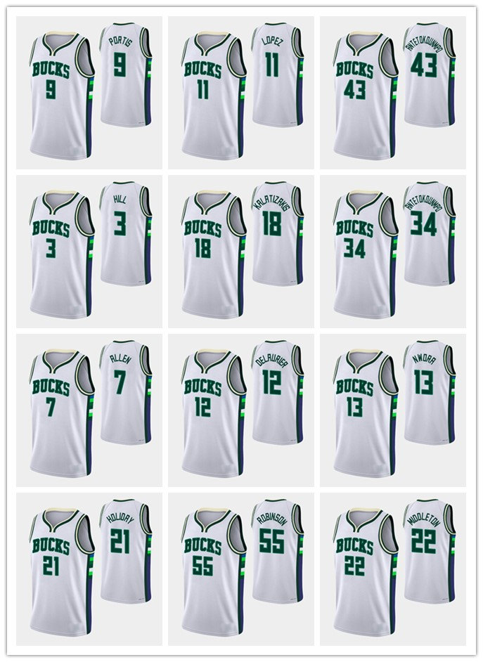 

MilwaukeeBucksMEN George Hill Khris Middleton Jrue Holiday Brook Lopez Giannis Antetokounmpo 75th Anniversary City White basketball Jersey, Black
