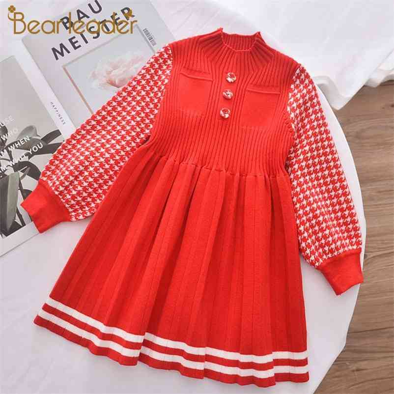 

Baby Girls Elegant Dresses Winter Bow-knot Cute Dress Sweet Party Outfits Lovely Kids Spring Clothes 2 6Y 210429, Black